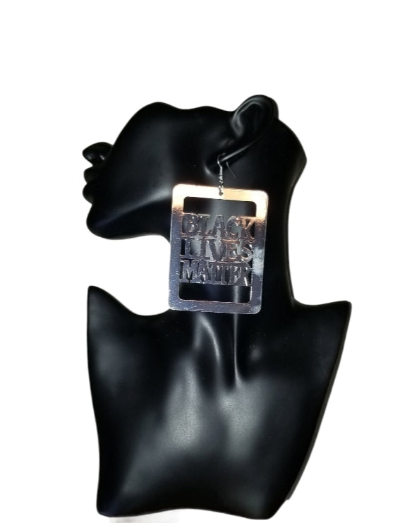 Silver Black Lives Matter Earrings