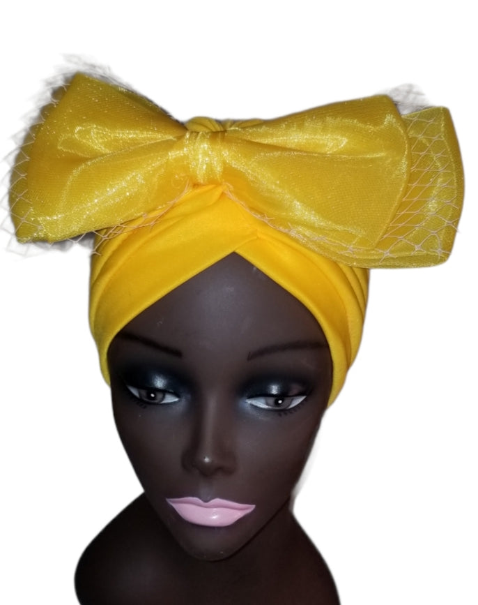 Yellow Turban With Bow