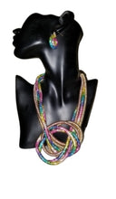 Load image into Gallery viewer, Multicolored Sparkly Necklace With Earrings
